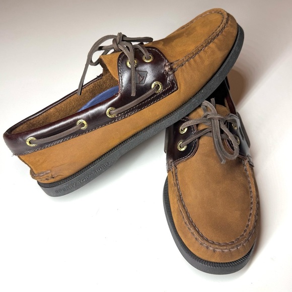 Sperry Men’s Authentic Original Brown Boat Leather Shoes Size - 7.5 M - Picture 3 of 11